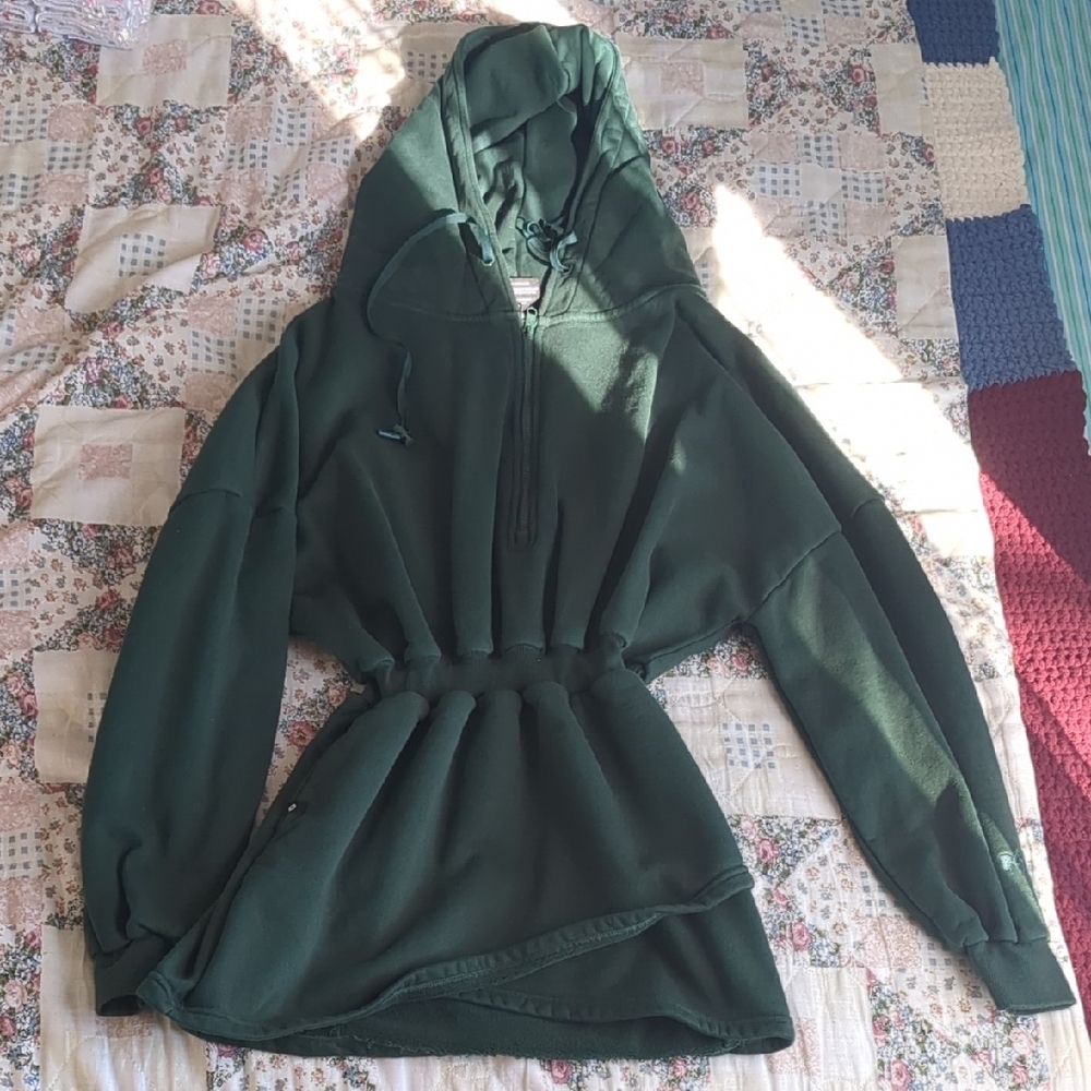 Green Hooded Women's Dress